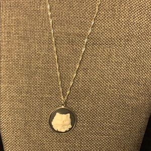 Wolf cameo necklace